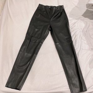 Zara - black - High-wasted faux leather leggings